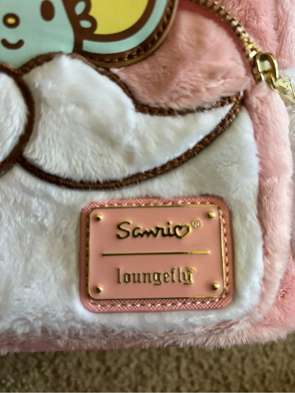 Sanrio My Melody Plush Mini Backpack in Pink, White & Yellow Accent